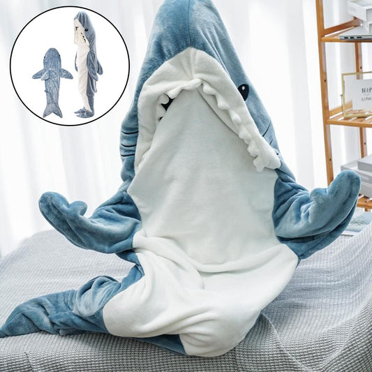 Shark Hooded Fleece Blanket