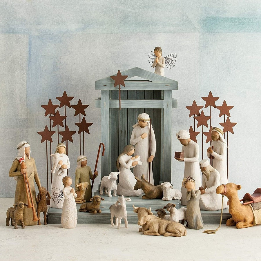 Handmade Nativity Set Barn Wood Creche
