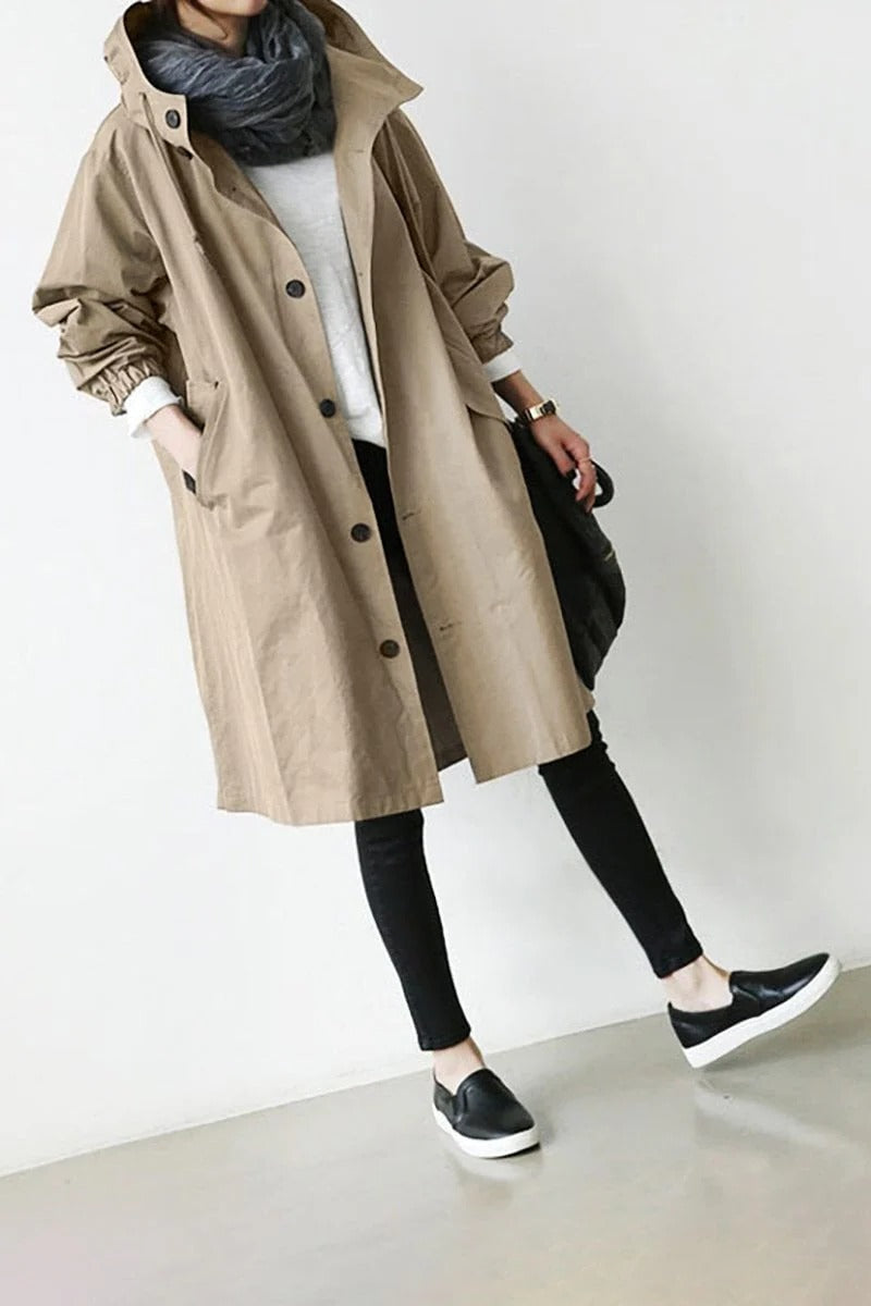 Hooded Waterproof Trench Coat