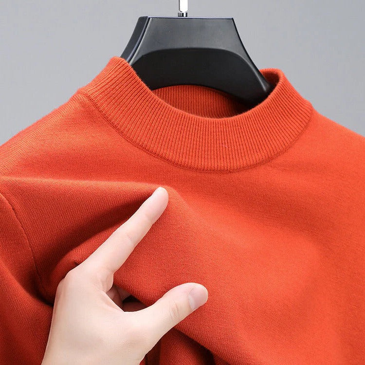 High-Quality Men's Cashmere Sweater With Elegant Hem