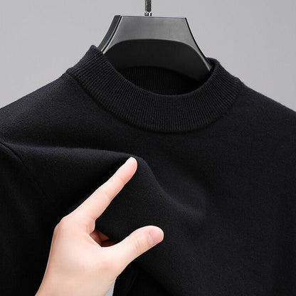 High-Quality Men's Cashmere Sweater With Elegant Hem