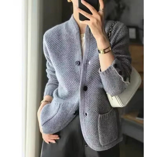 Thick Wool Sweater Jacket For Cold Winter Weather