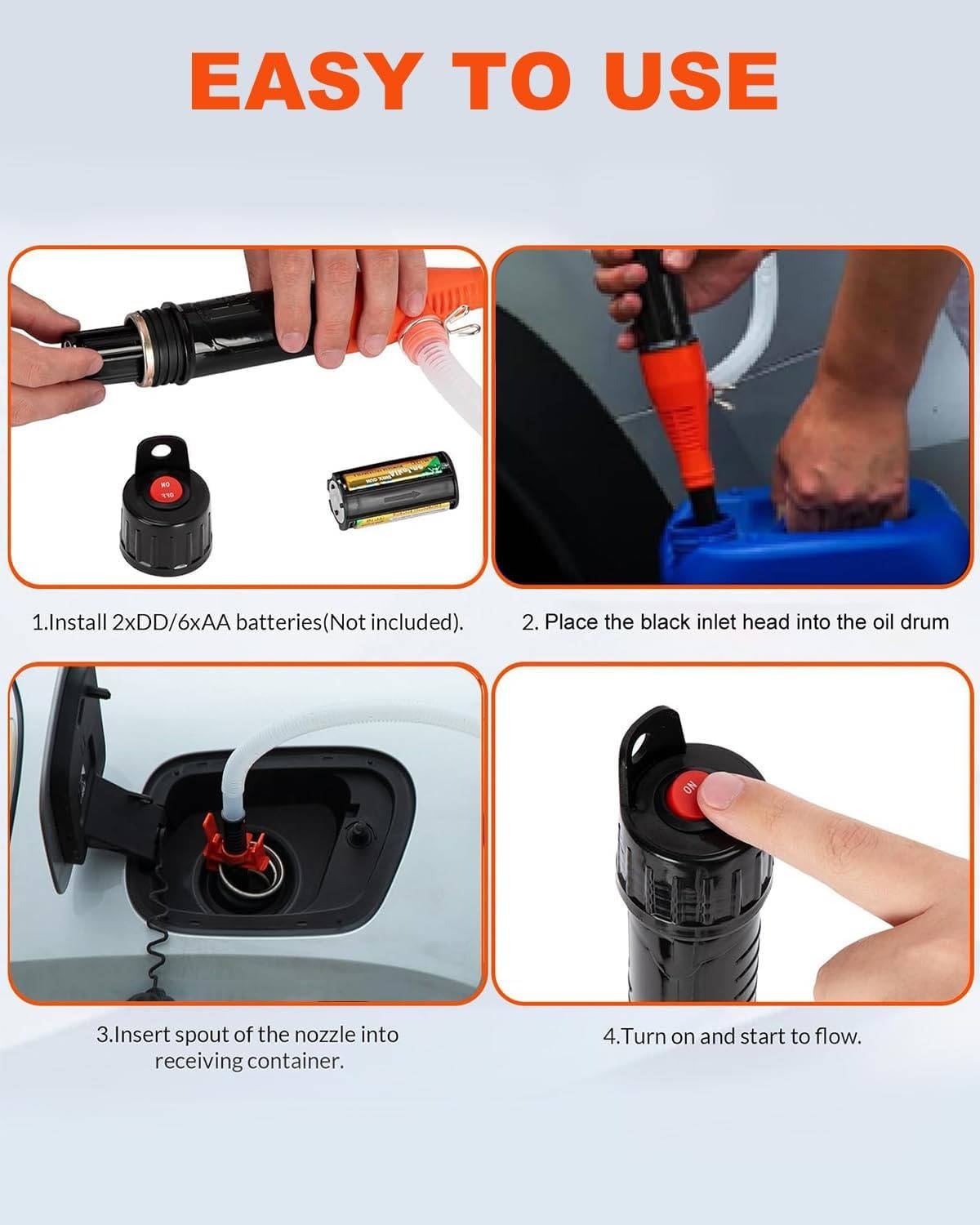 Portable Electric Siphon Pump For Gas, Fuel, Diesel, Water Transfer