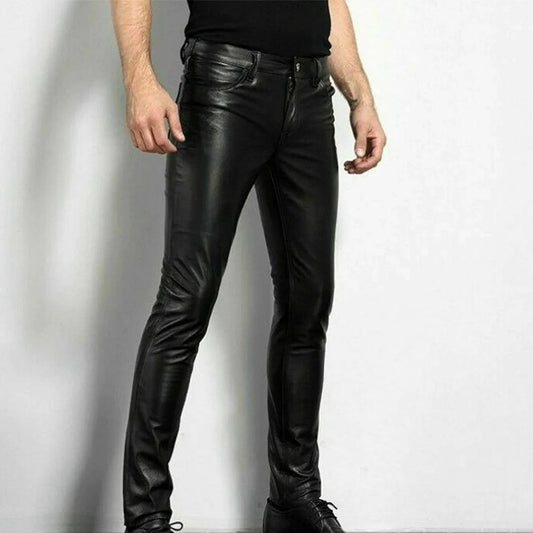 Black Leather Pants Men