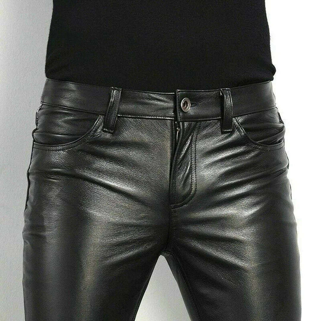 Black Leather Pants Men
