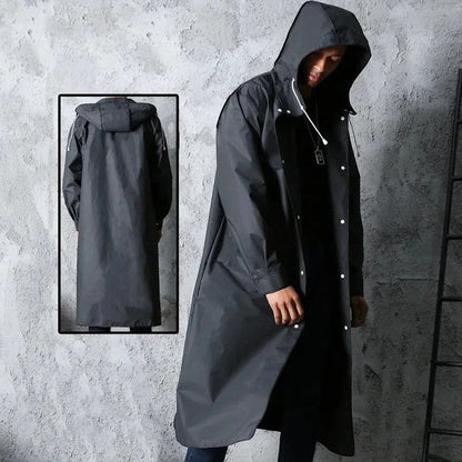 Waterproof Long Rain Coat With Hood Unisex