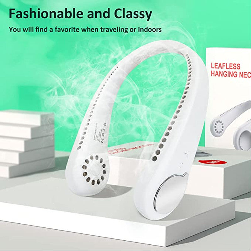 Rechargeable Neck Fan – Bladeless Quiet & Portable Cooling for Home Travel & Outdoors