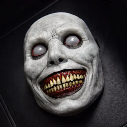Creepy Smiling Face Evil Mask - Creepy White Eyed Demon Smiling Mask
