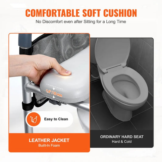 Height Adjustable Raised Toilet Seat with Handles